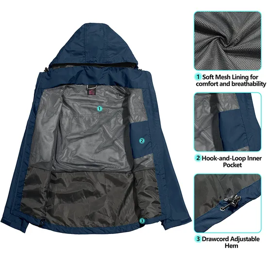Custom Wholesale Outdoor Lightweight Water Repellent Womens Windbreaker Jackets
