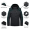 Men's Winter Coat Softshell Puffer Coat 3-in-1 Ski Jacket