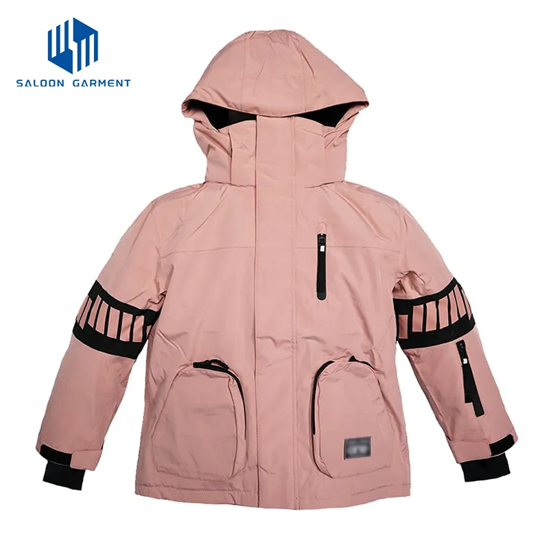 Girls' Waterproof Warm Winter Coat Fleece Hooded Raincoat Ski Jacket