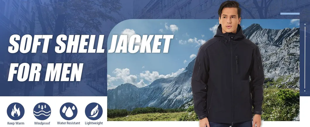 Men's Waterproof Fleece Lined Outdoor Hiking Fishing Coat Windproof Windbreaker Softshell Jacket