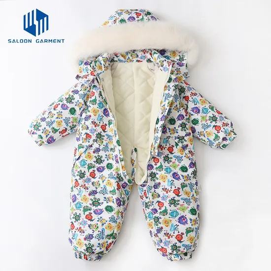 Hot Selling Baby Climbing Clothes Unisex Cotton-Padded Jacket with Wool Top Comfortable Long Jumpsuit Baby Boy Factory Direct