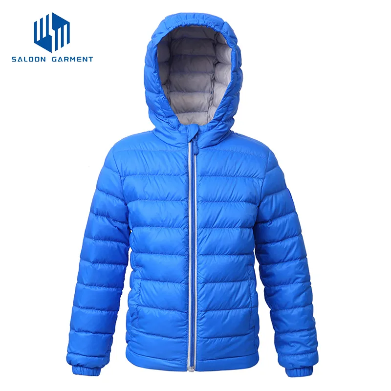 Wholesale Boys' OEM Bomber Hooded Warm Padded Outerwear Winter Quilted Coat