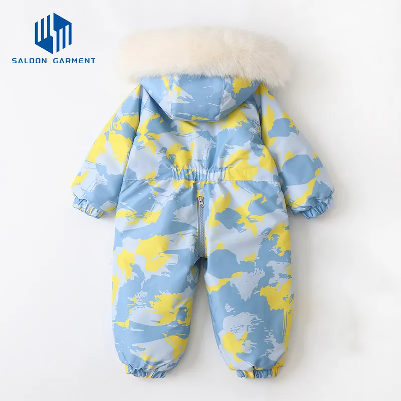Custom New Baby Ski Suit Jumpsuit Children Crawling Suit Newborn Winter Thick Warm Rompers Baby Cotton-Padded Clothes