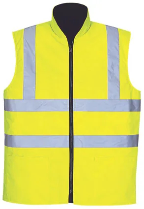 Hivis Professional Oil Resistant with Reflective Tape Work Protective Wear Reversible Bodywarmer for Safety Vest