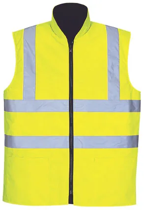 Hivis Professional Oil Resistant with Reflective Tape Work Protective Wear Reversible Bodywarmer for Safety Vest