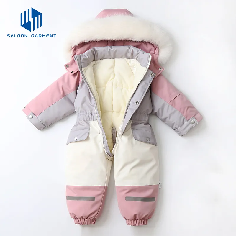 New Style Kids Winter Ski Snowsuit Children One Piece Suit Overall for Winter Outdoor Wear