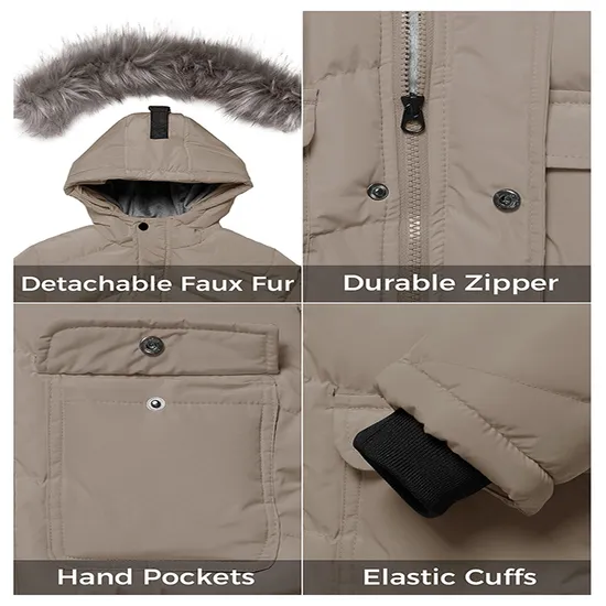 Wholesale Bomber Style Parka Boy's Outdoor Winter Coat Warm Insulated Padded Jackets