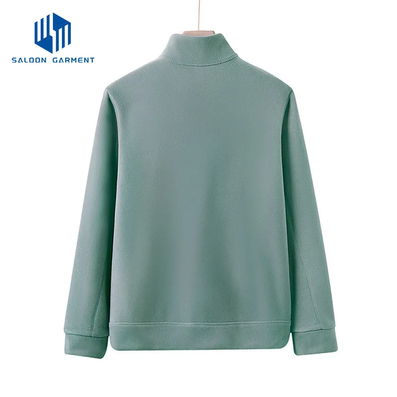 Custom New Arrival Women's Polyester Polar Fleece Jacket Outside Casual Full Zipper Plus-Size Stand Collar Jackets