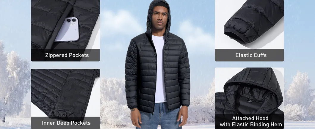 OEM Customized Design Winter Padded Coat Men's Warm Quilted Jacket