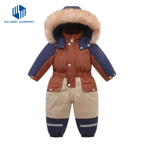 Customized Kid Snowboard Jumpsuit Ski Suit for Children Snowboard Wear Children Down Jacket Kids 1 Piece Ski Overall