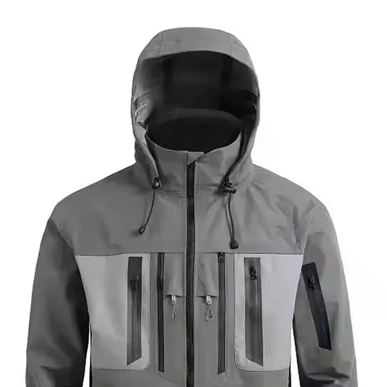 Men's Hiking Coat Lightweight Windbreaker Rain Jacket with Hooded Waterproof Fishing Jacket
