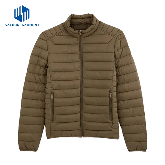 Custom Logo Winter Water Resistant Light Weight Warm Polyester Cotton Fashion Padded Jacket