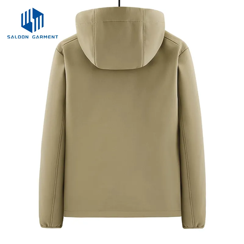 Wholesale 100% Polyester Embroidery Logo Full Zipper Waterproof Windproof Outdoor Climbing Hiking Soft Shell Jackets for Men
