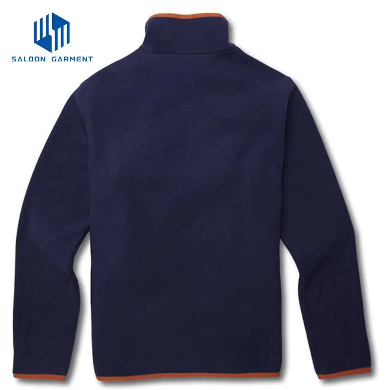 OEM Custom High Quality 100% Polyester Stand Collar Fleece Men's Fleece Pullover