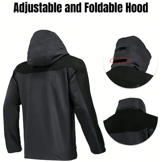 Men's Windbreaker Lightweight Hiking Windproof Waterproof Breathable Hooded Fishing Jacket