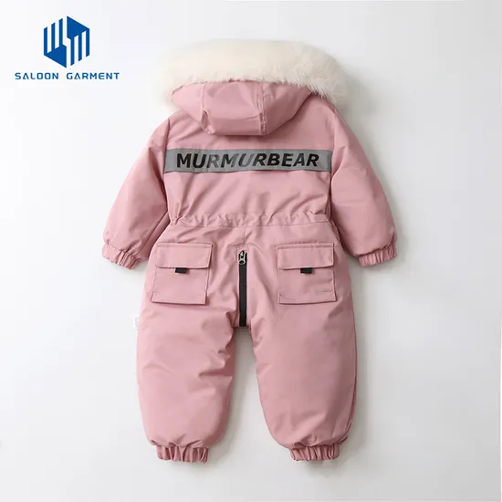 Children's Winter Thick Ski Jumpsuit Classic Minimalist Style Kids Romper Pants Unisex 100% Polyester Ski Jumprls Suit