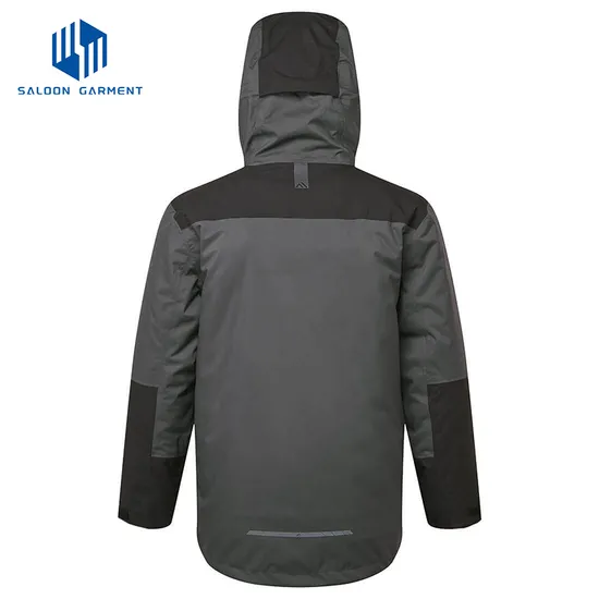Wholesale Customized Logo Men's Warm Winter Coat 3 Layer Fabric with Hood Insulated Water-Resistant Fishing Jacket