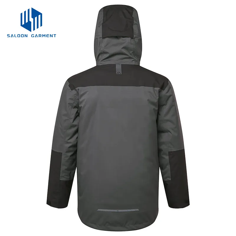 Wholesale Customized Logo Men's Warm Winter Coat 3 Layer Fabric with Hood Insulated Water-Resistant Fishing Jacket
