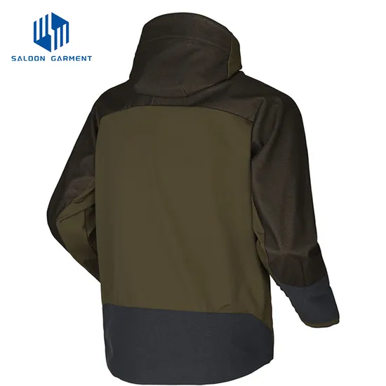 Outdoor Men Winter Front Pockets Inside Polyester Lining Fishing Soft Shell Jacket