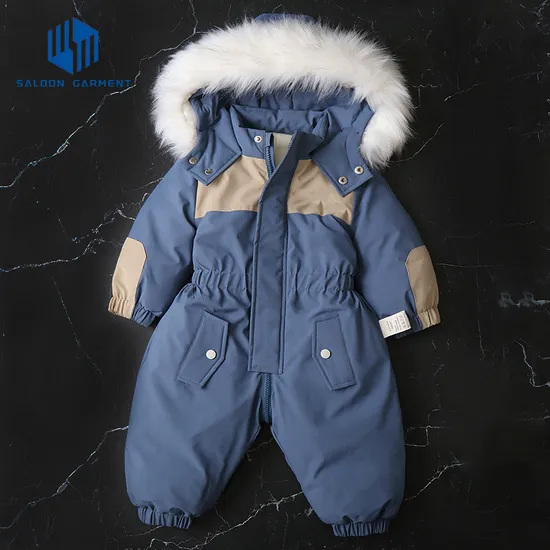 Unisex Kids Winter Outwear Jumpsuit Newborn Baby Clothes Heavy Fleece One-Piece Rompers with Zipper Closure Ski Snowsuit